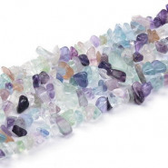 Chips stone beads ± 5x8mm Fluorite - Multicolor tranparent mist